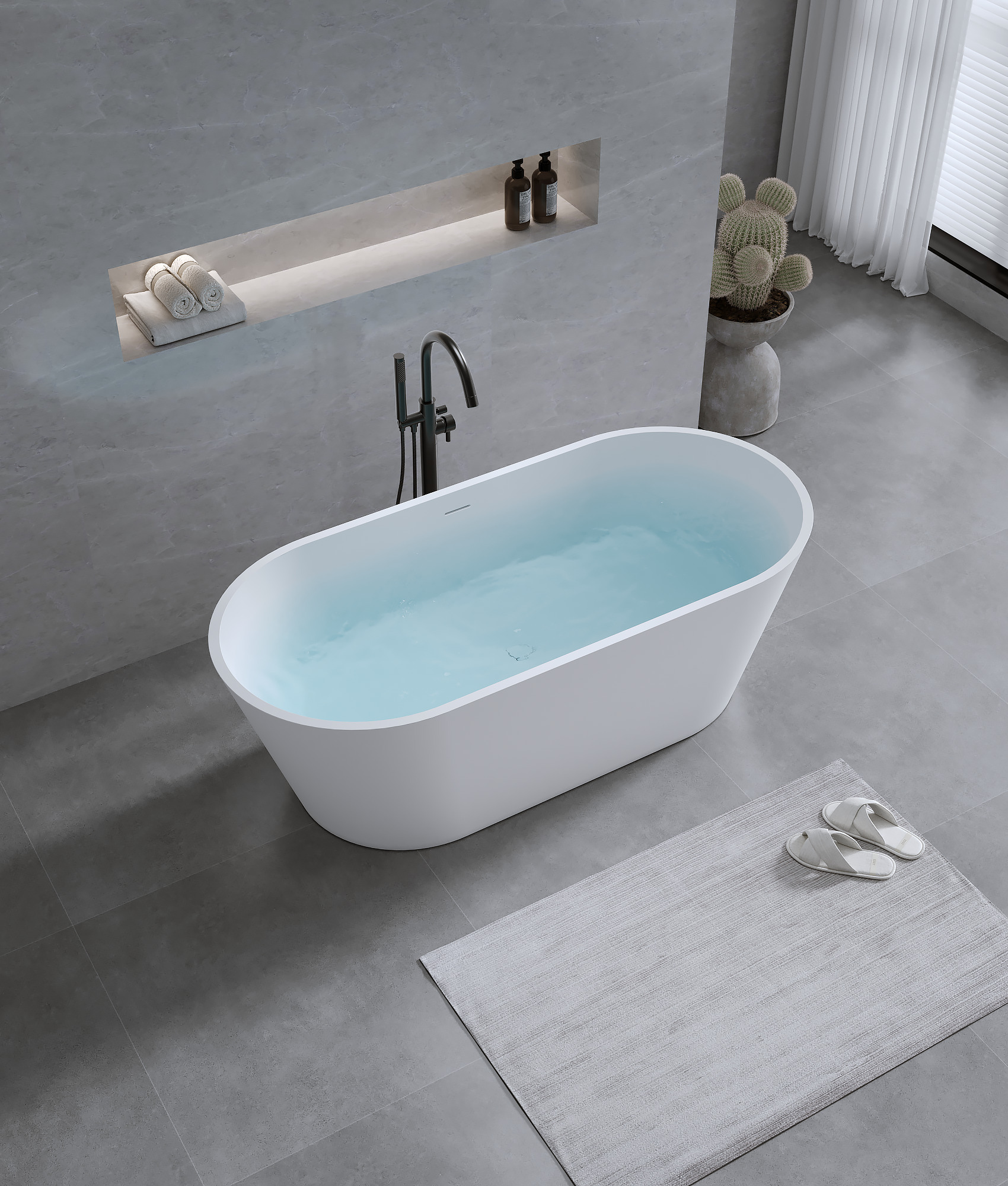 Ванна из искусственного камня Timo solid ELISSA1500 (1500*750*515)