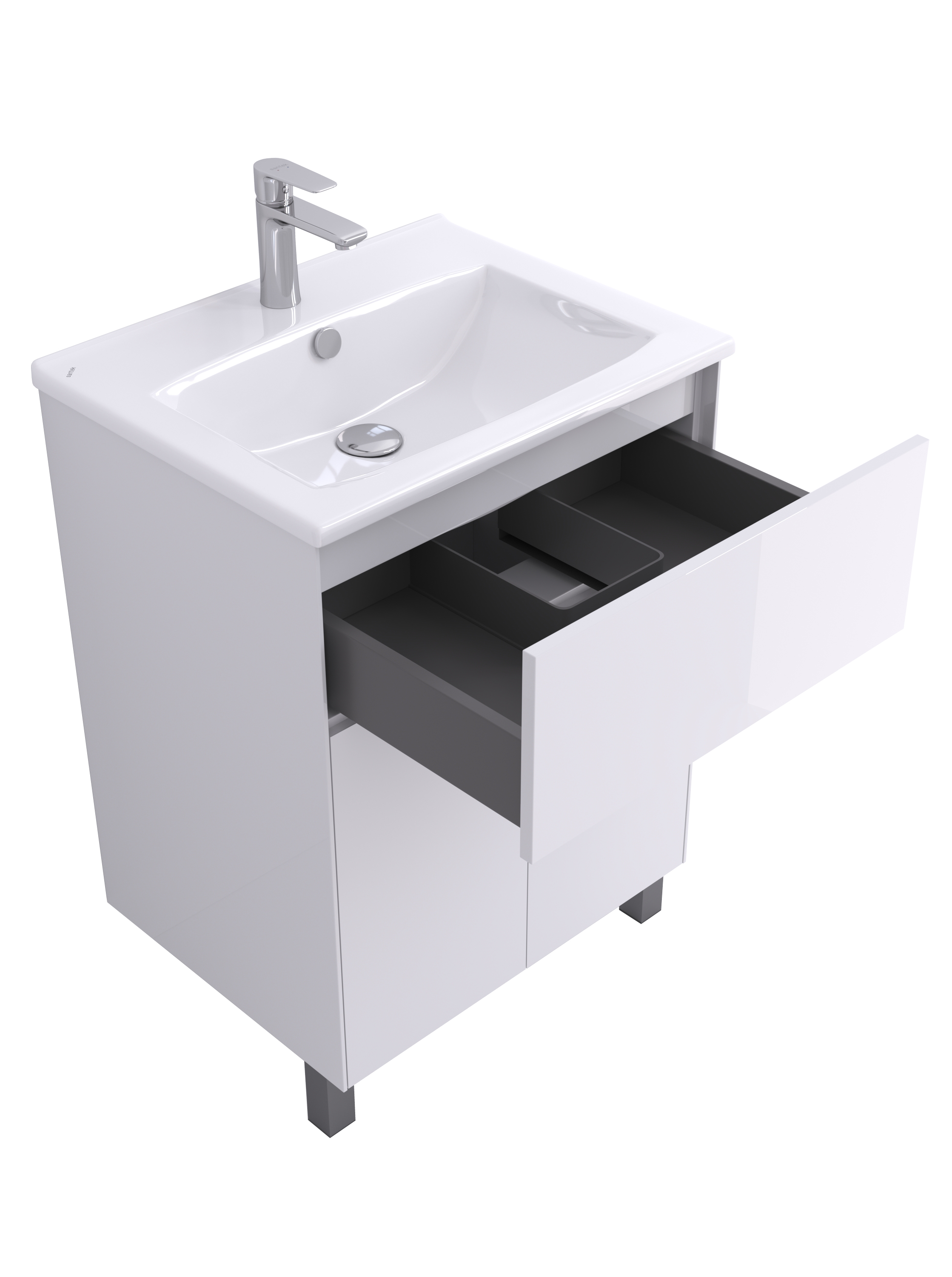 Тумба напольная Aquaton Форест Про 60 с раковиной Элина 60, белый