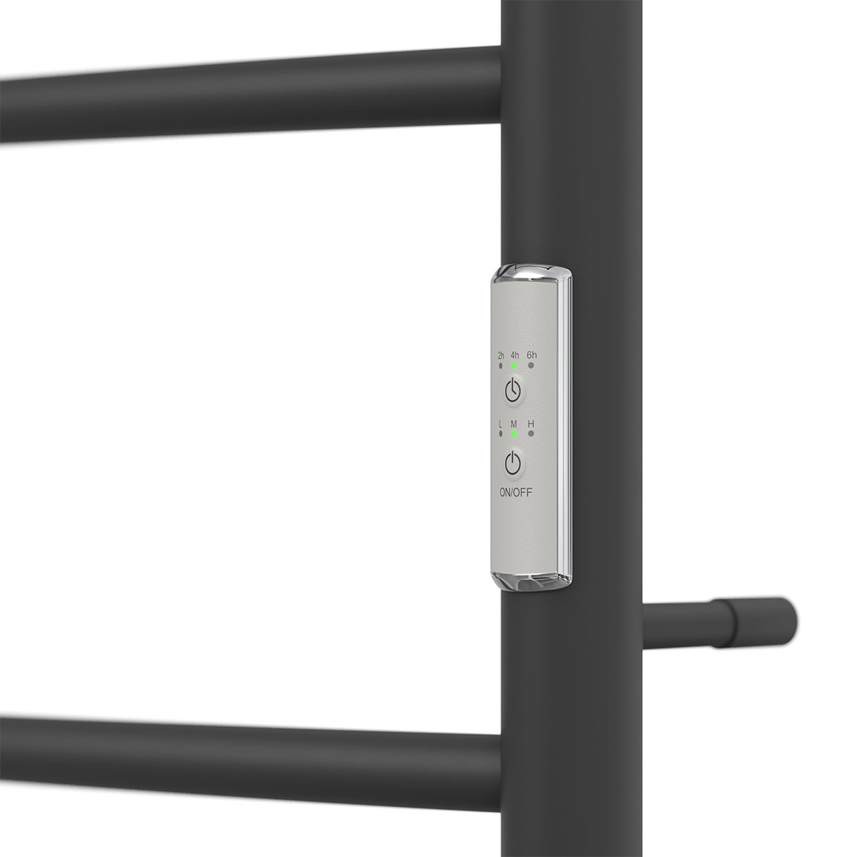 Полотенцесушитель электрический APEXTERMO Corona CR01164BM 600x400 с полкой, черный матовый