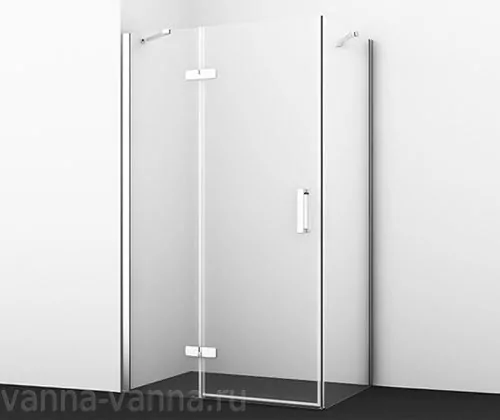 Душевой уголок WasserKraft Aller 10H06LWHITE 120х80 прямоугольный, без поддона, прозрачное стекло, хром, вставки белые