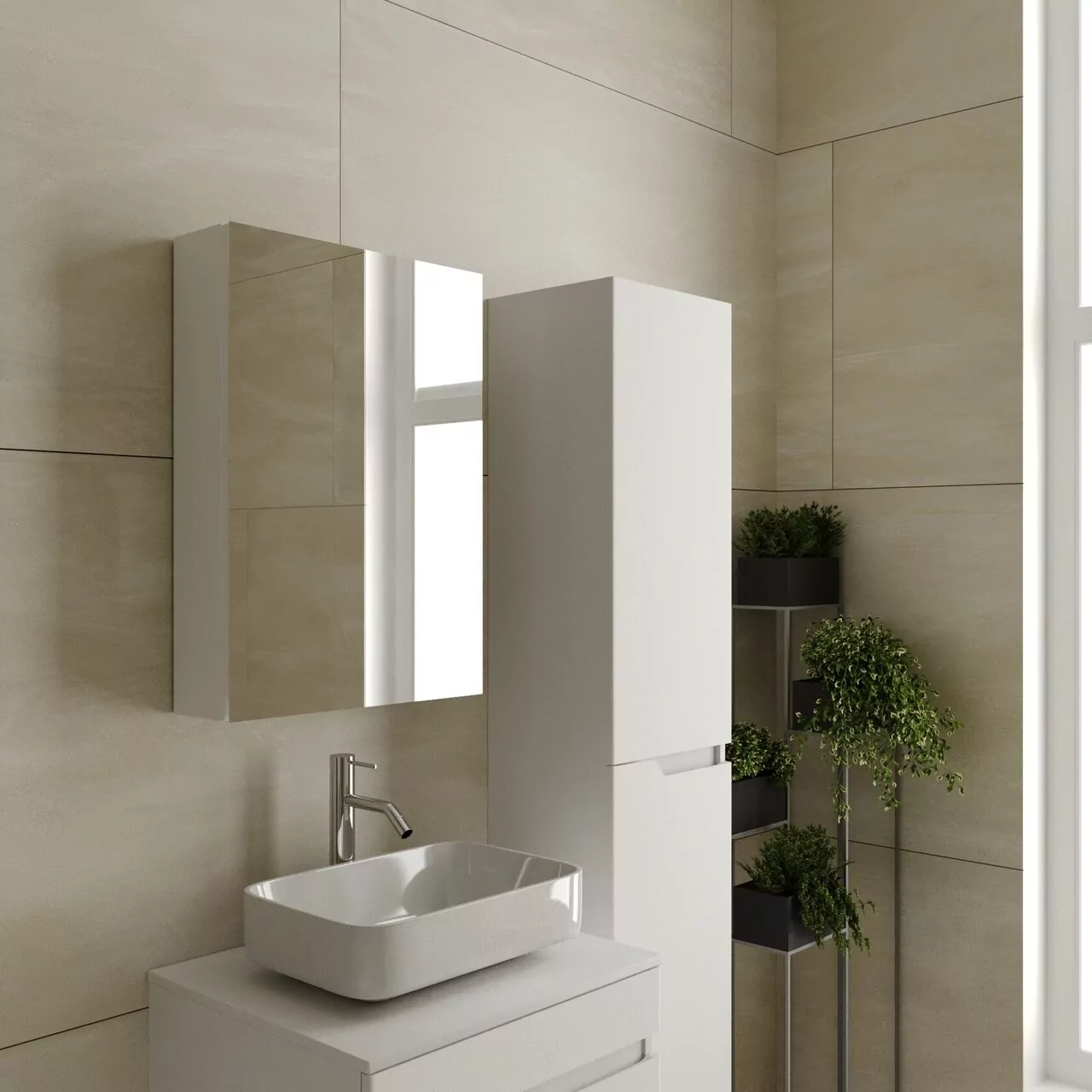 Пенал подвесной Viant Куба 30 L/R белый