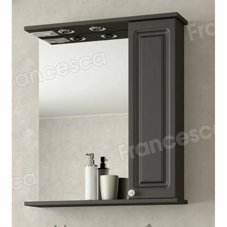 Зеркало со шкафчиком Francesca Империя 70 R свет, венге