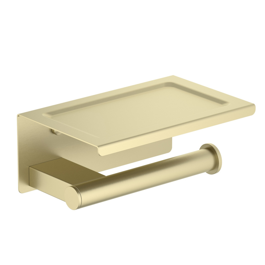 Бумагодержатель с полкой для телефона Timo Luiro 18543/17 матовое золото