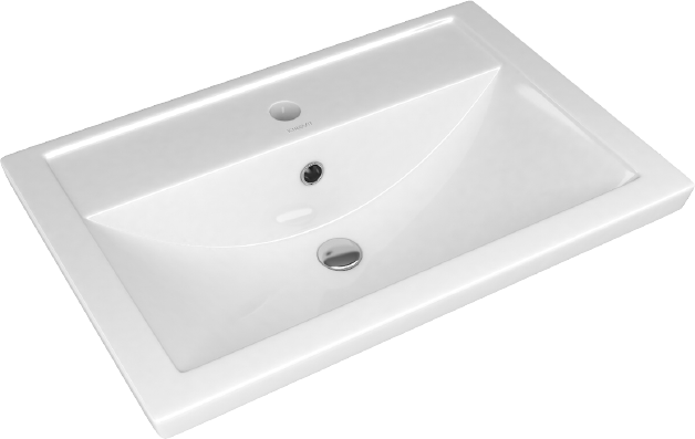 Тумба подвесная Emmy Агата 60 с раковиной Фостер 60, 2 ящика, белый