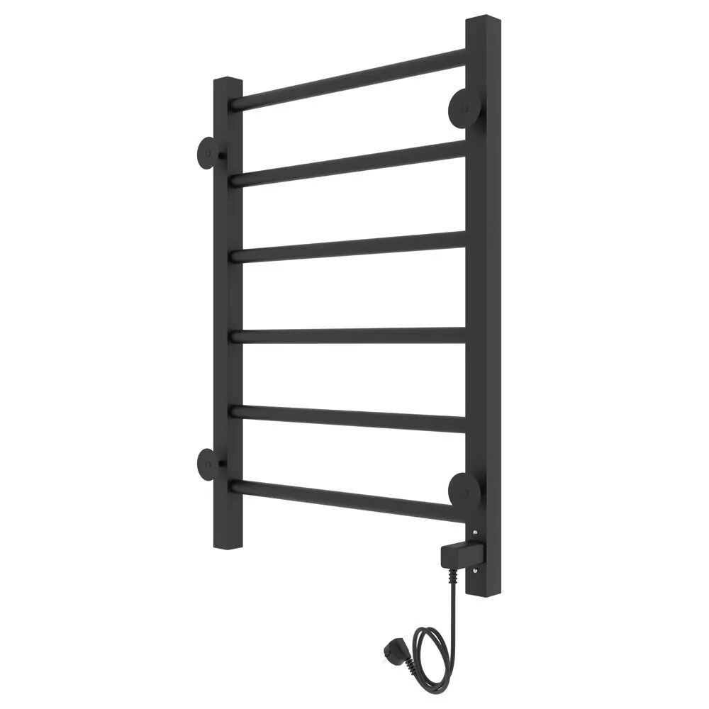 Полотенцесушитель электрический Laris Феличия ЧКЧ П6 400х600 с терморегулятором, левый, черный матовый