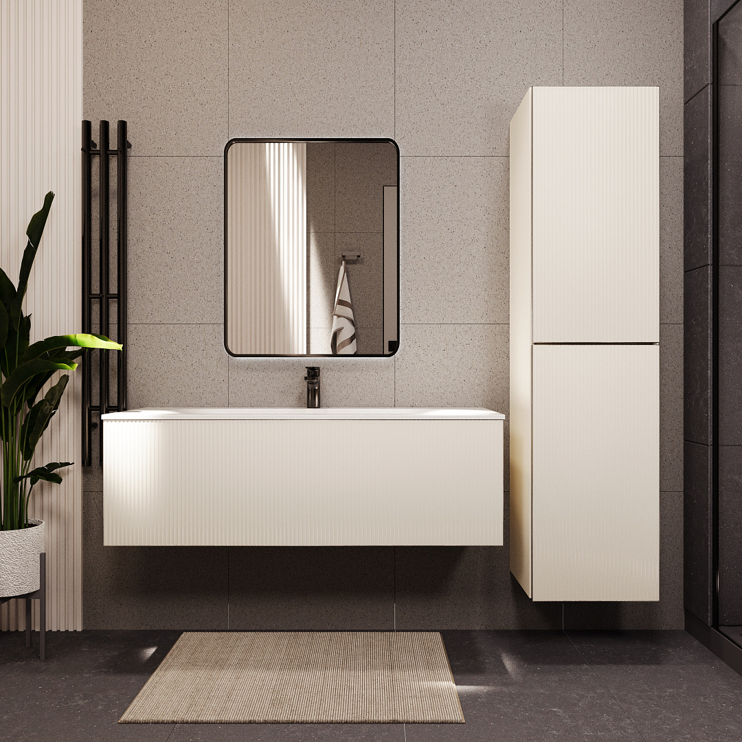 Тумба с раковиной подвесная (120 см) Terminus Euromix EUR101201900101OSL, айвори