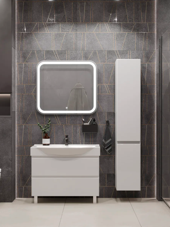 Тумба напольная SanStar Arista 85 с раковиной Элвис 85, белая