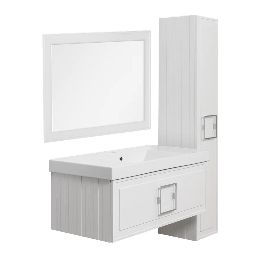 Зеркало с подсветкой La Fenice Cubo Bianca 100х80, белое