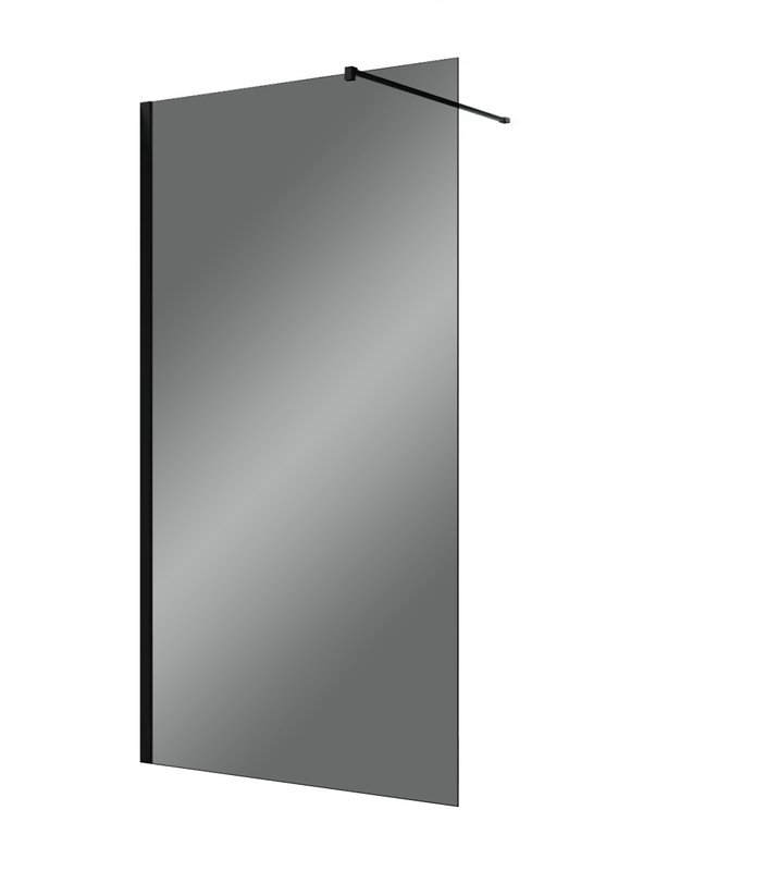 Душевая перегородка Parly T80G 80 см, профиль матовый черный, стекло тонированное
