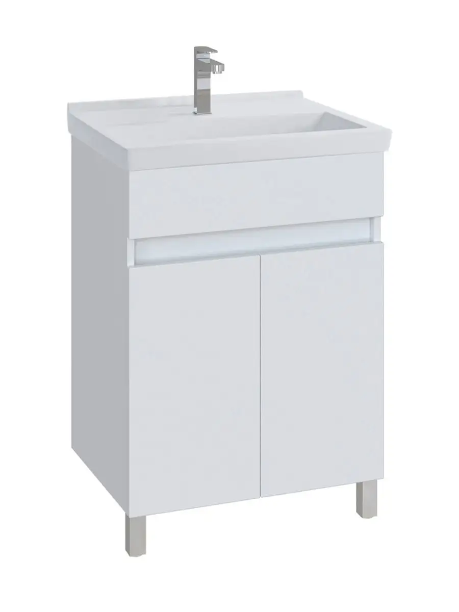 Тумба напольная SanStar Квадро 60 с раковиной Fest 60 белый