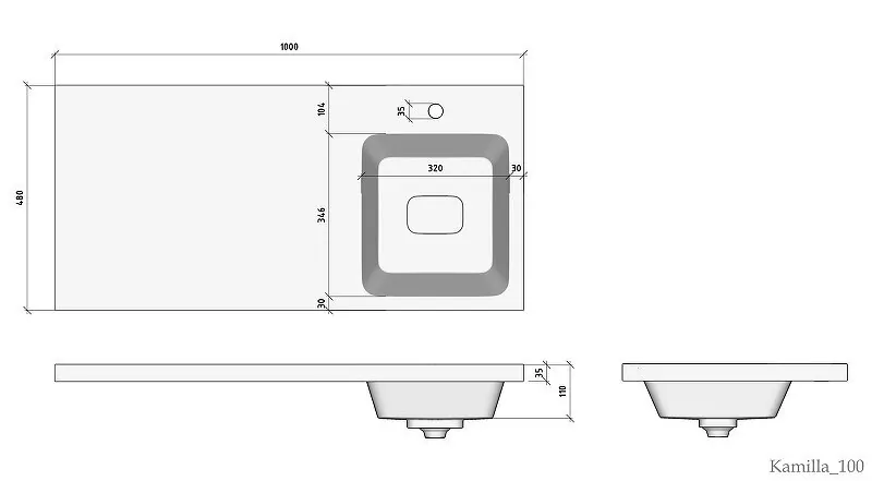Раковина Madera Kamilla 100 R белая