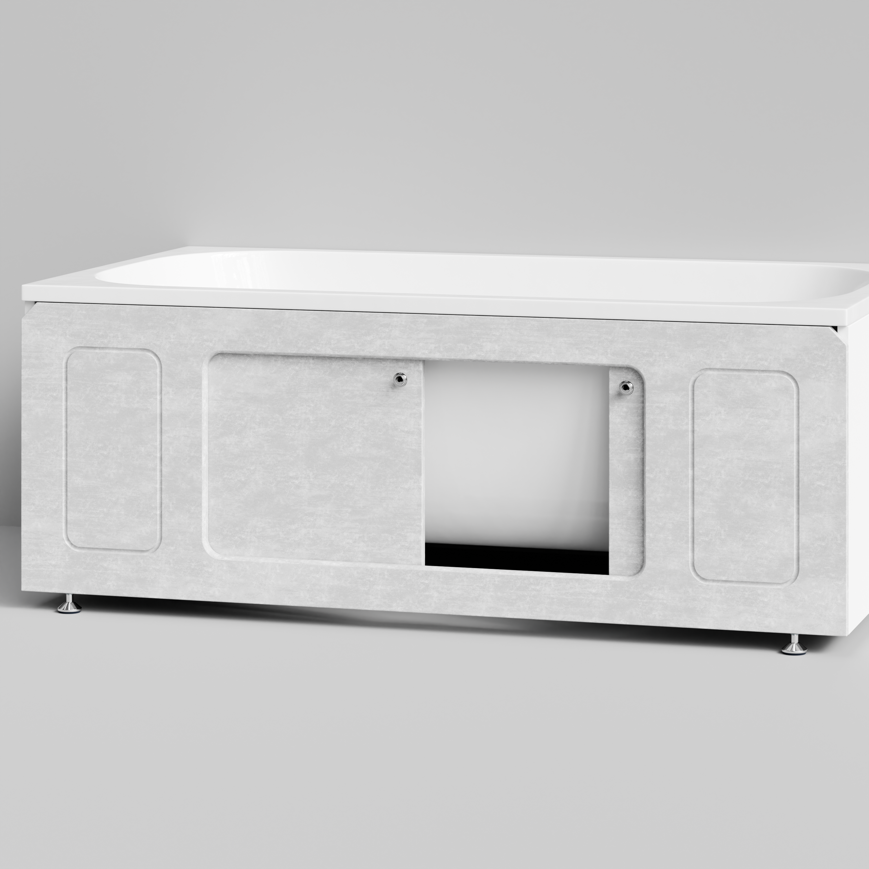 Экран под ванну Vod-ok Лидер 150 раздвижной Белый камен