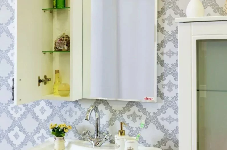 Зеркало-шкаф Sanflor Глория 65 L белый матовый