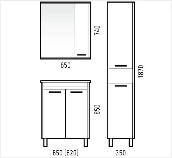 Зеркало-шкаф Corozo Лорена 65/С R свет, антик