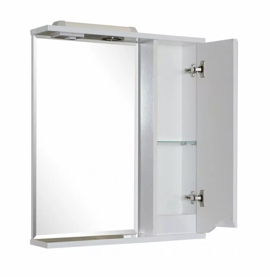 Зеркало со шкафчиком Асб-мебель Бари 60 R свет, белый