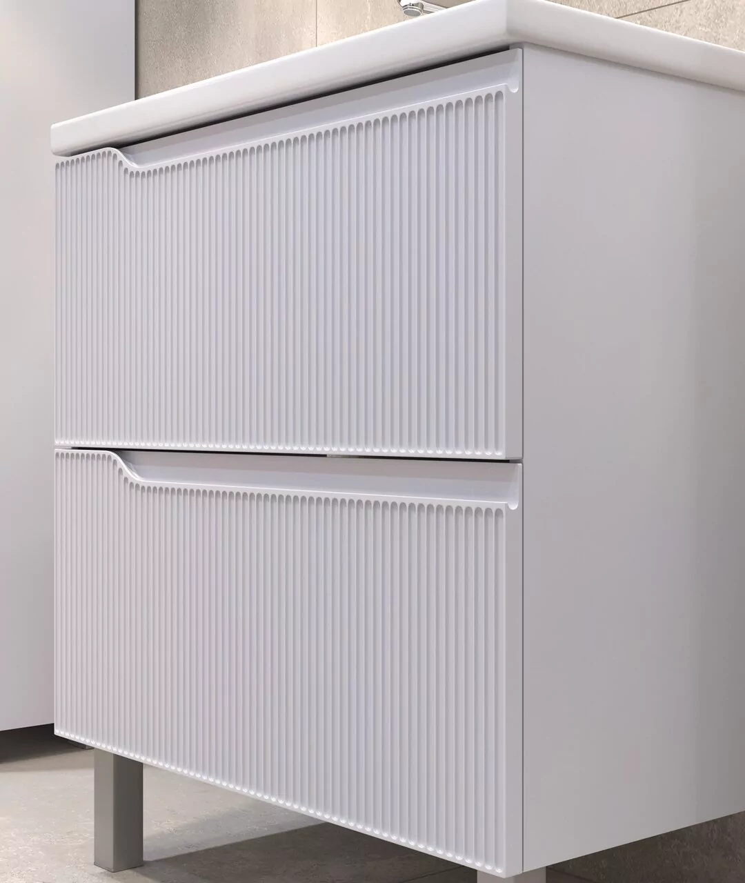 Тумба напольная Vigo Neo 800-0-2 с раковиной Neo 80, 2 ящика, белый