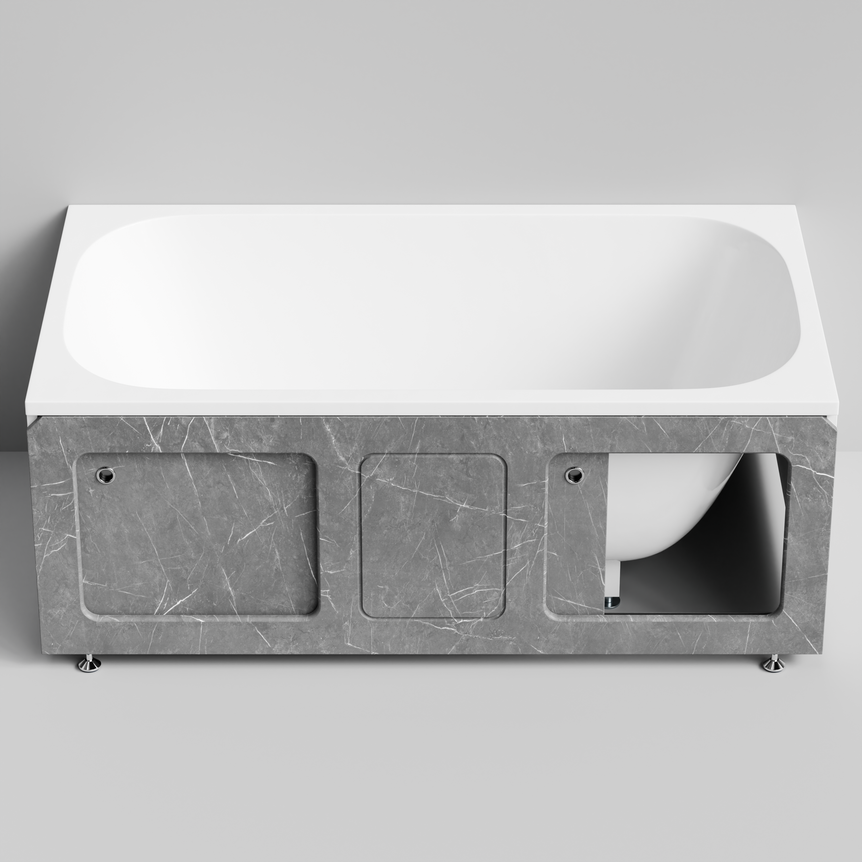 Экран под ванну Vod-ok Хит 150 раздвижной Мрамор Серый софт тач