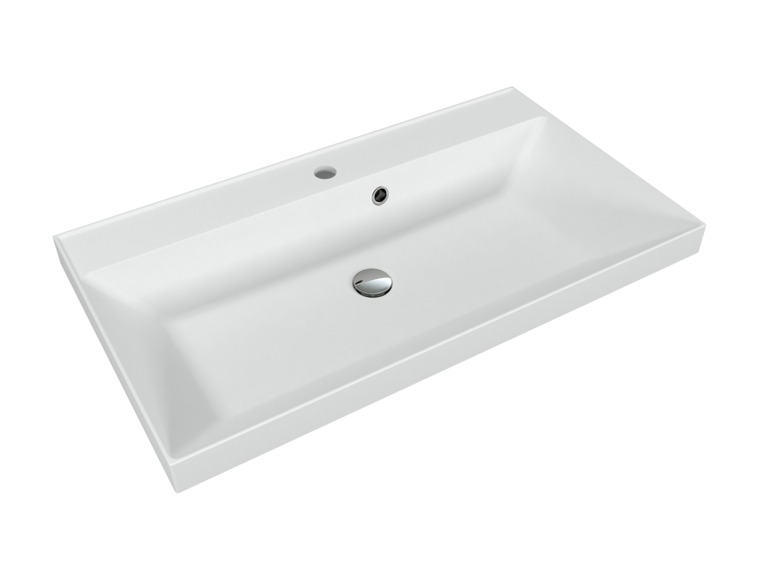 Тумба подвесная Style Line "Матис 80" с раковиной ASTI 80 жасмин (2 ящика), Белый матовый