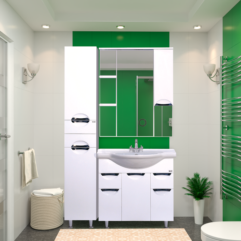 Пенал Misty Орхидея 35 напольный, L, белый