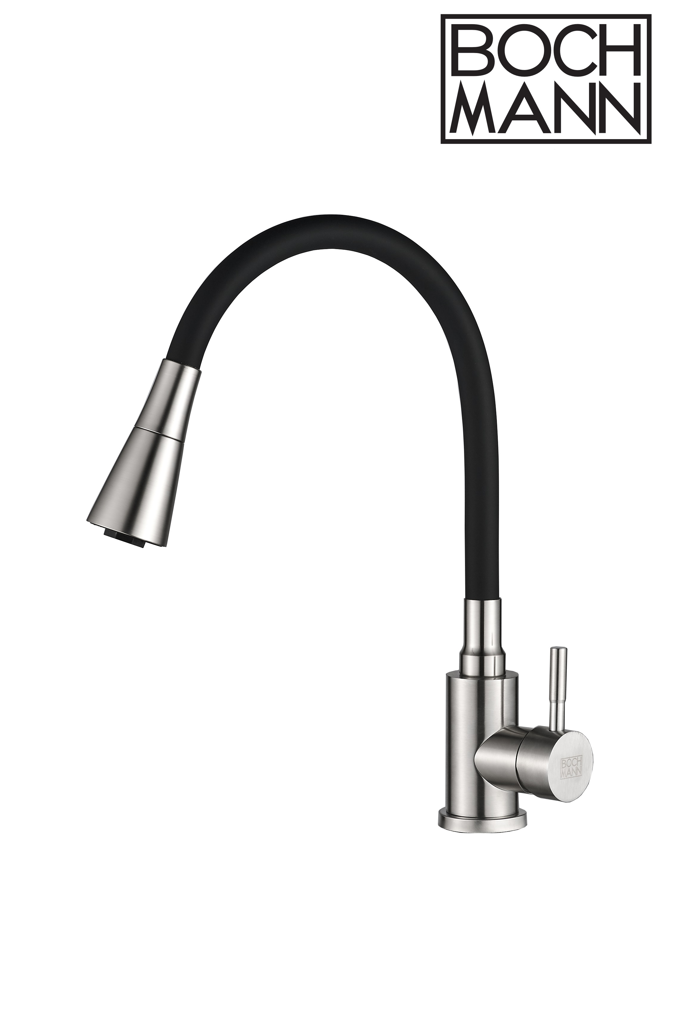 Cмеситель для кухни BochMann MIA BN с гибким изливом, матовый никель
