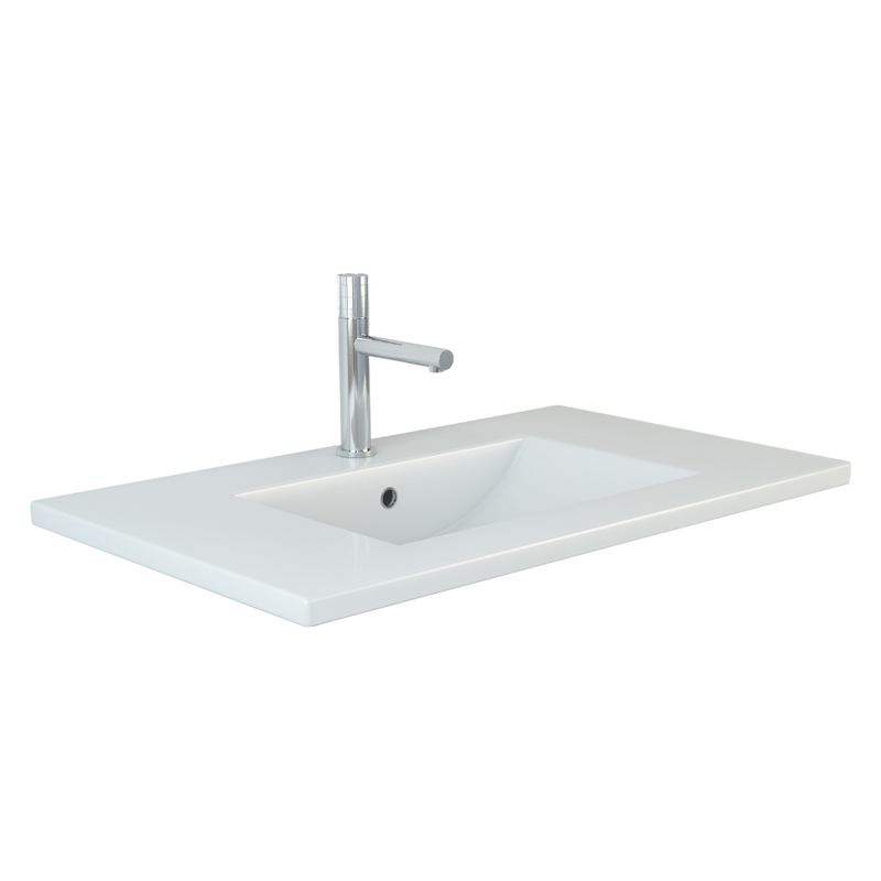 Тумба с раковиной Emmy Вега 90 напольная, 2 ящика, 2 двери, белый