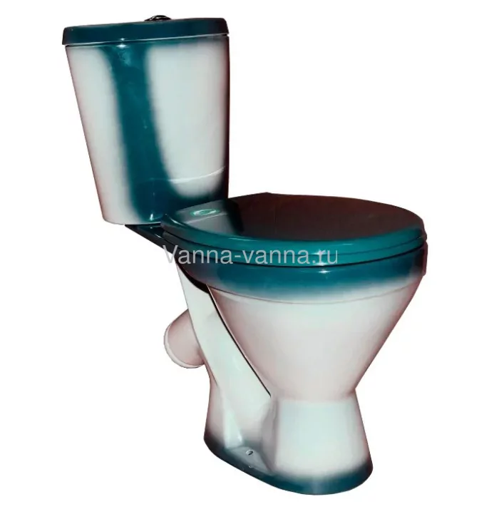 Унитаз Rosa Элегант напольный, компакт, с косым выпуском, зеленый
