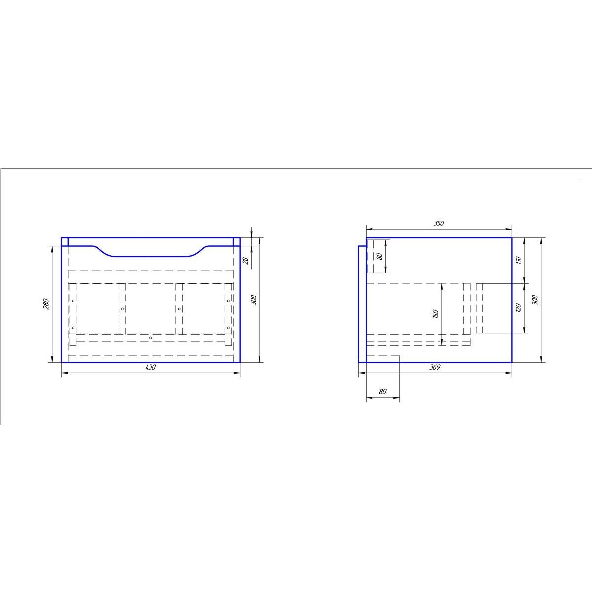 Тумба с раковиной подвесная Dreja Tiny 50 см, белый