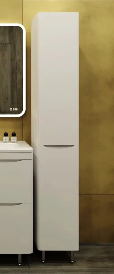 Пенал Style Line Бергамо 30 R напольный, с корзиной, белый