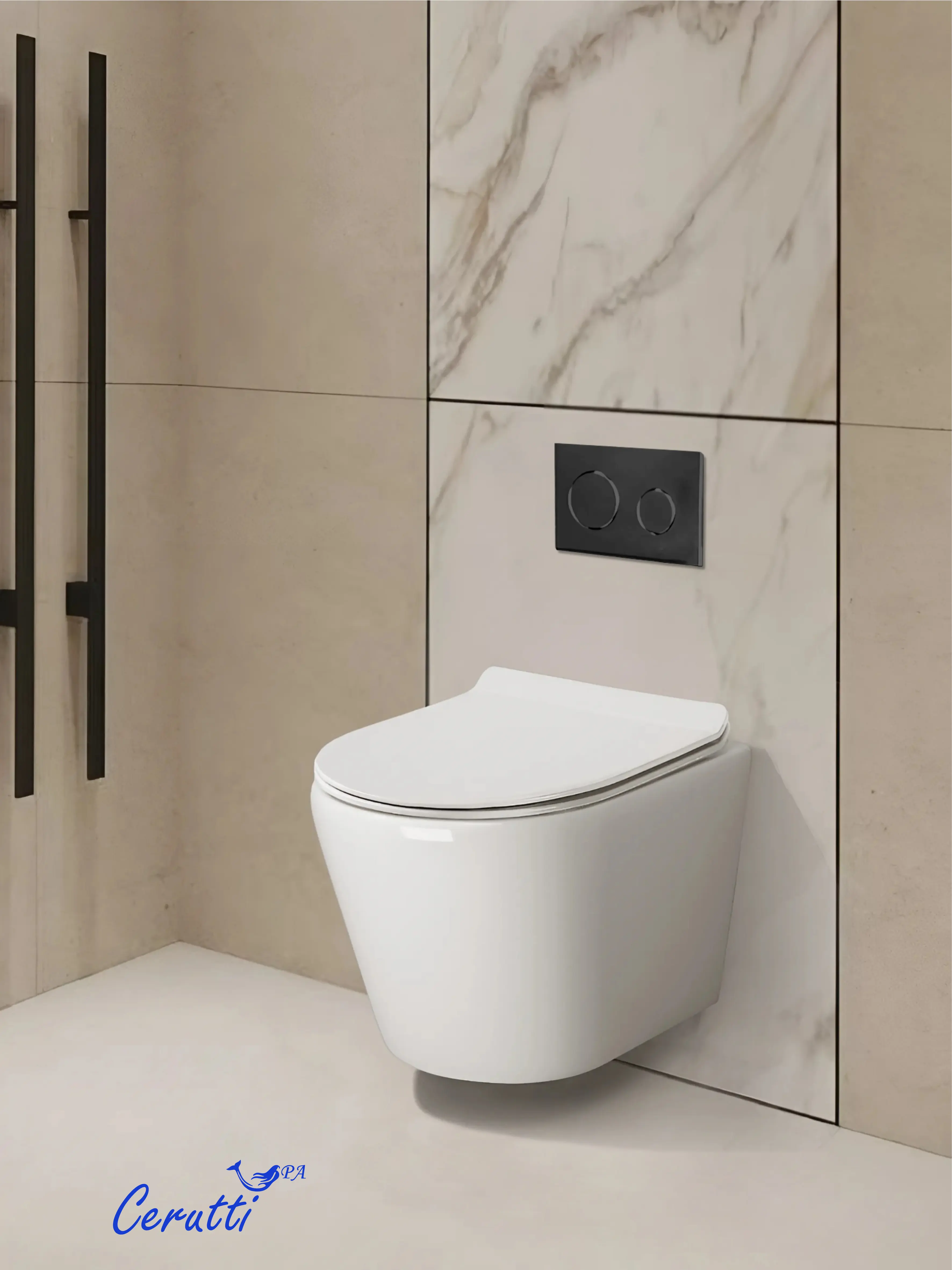 Унитаз Ceruttispa LUIGI Aria Tornado CT11101 безободковый, подвесной, (490x370x370), белый