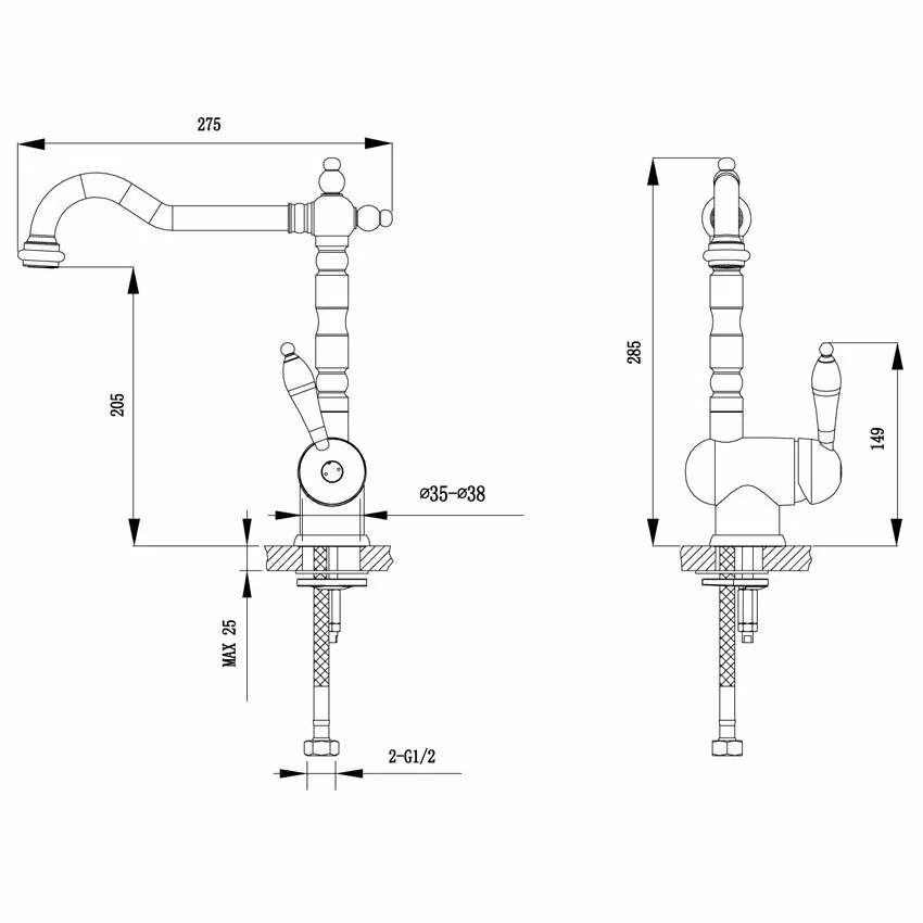 Смеситель для кухни Timo Morea 2406F antique Антик