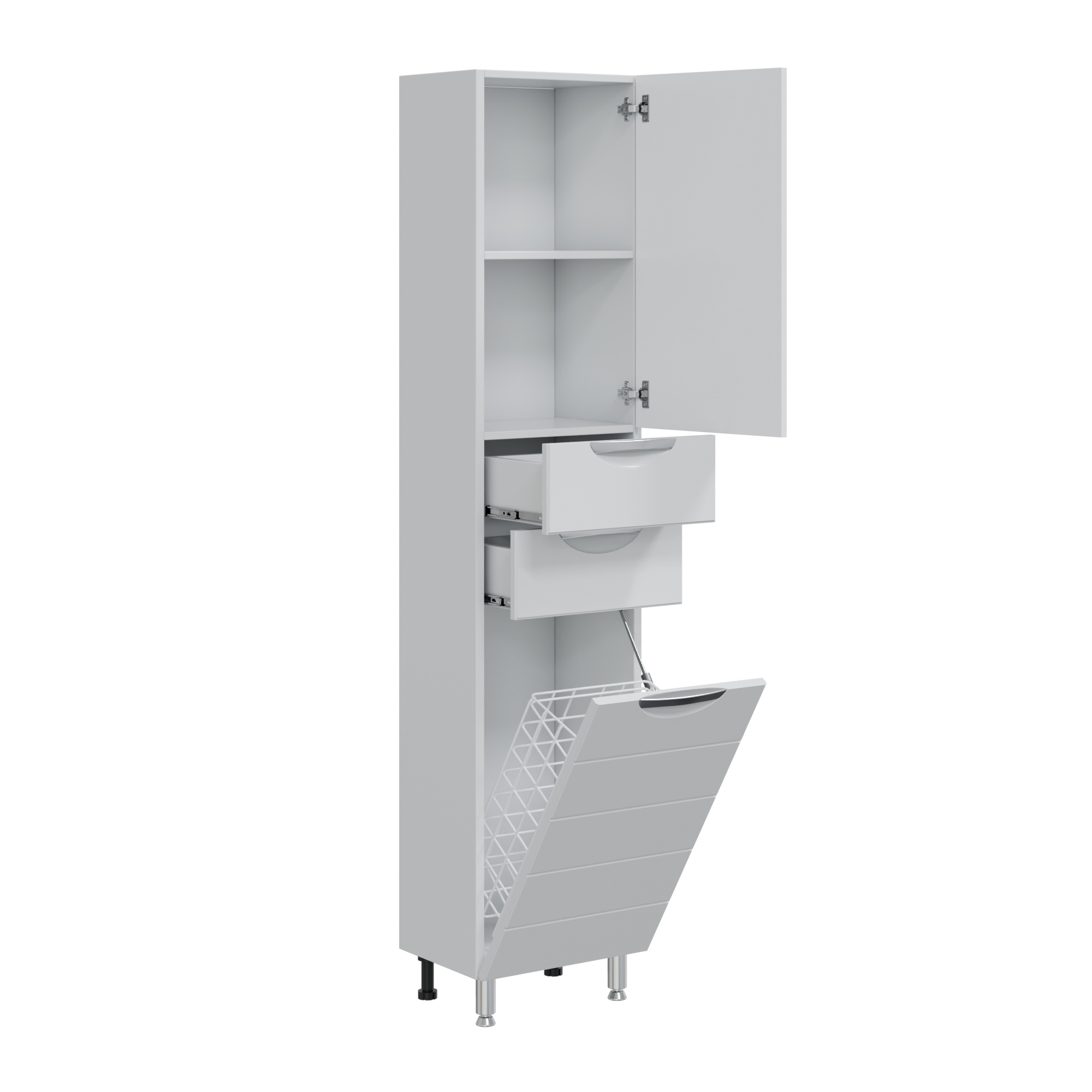 Пенал Санта Родос 40 L/R напольный, с корзиной, белый