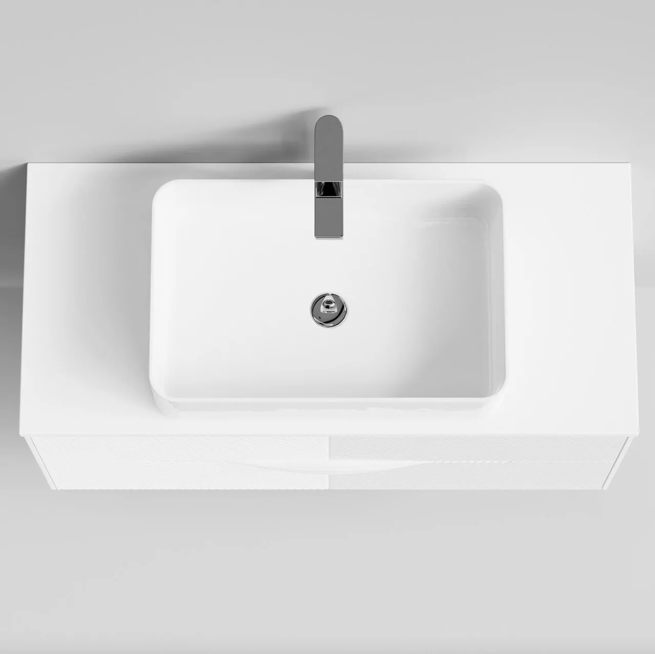 Тумба подвесная Vod-ok Липс 100 с раковиной Олимпия 560, белый + 7 цветов