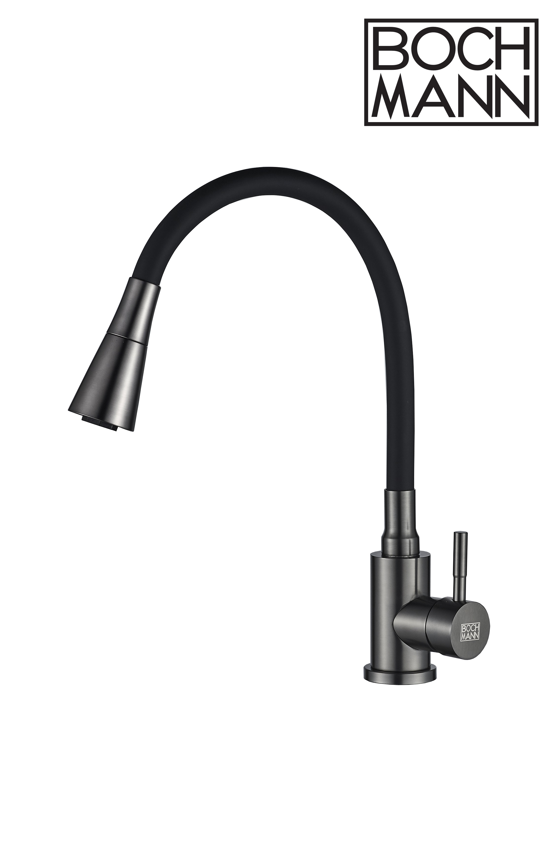 Cмеситель для кухни BochMann MIA GR с гибким изливом, серый