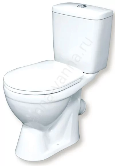 Унитаз Rosa Лира напольный, компакт, с косым выпуском, белый