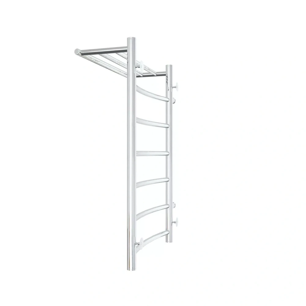 Полотенцесушитель водяной Laris Классик П7 500х800 L МЦ 500-1, боковой, с полкой, хром от магазина Vanna-Vanna.ru!