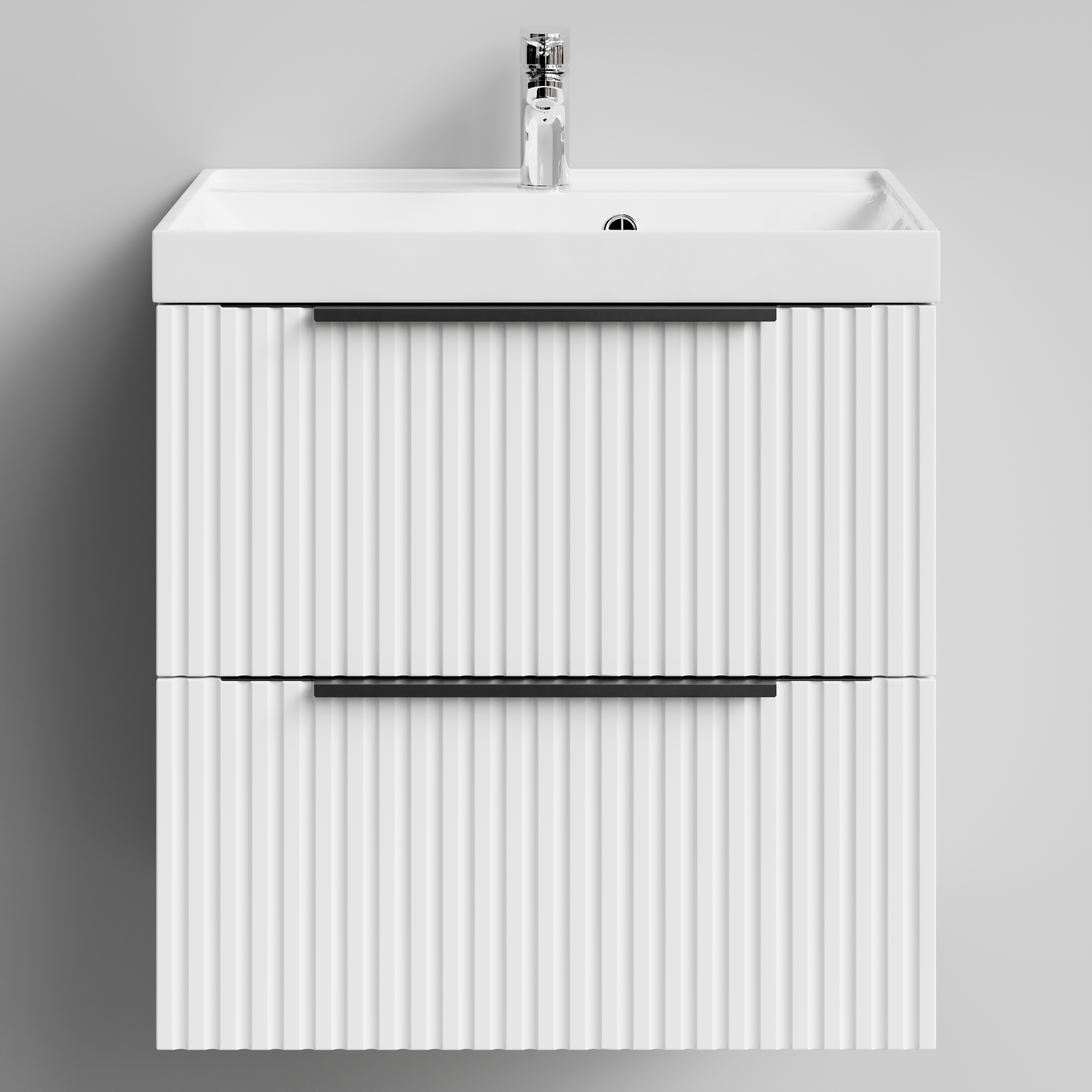 Тумба с раковиной Vod-ok Дольче 60 2 ящика, подвесная, белая + 13 цветов