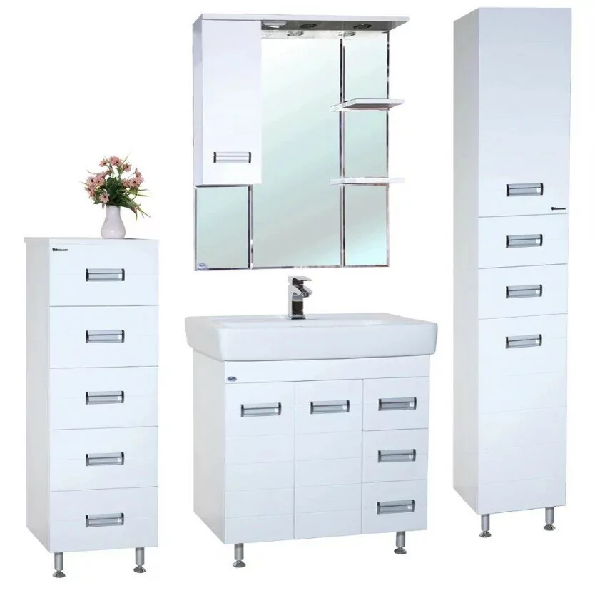 Зеркало с шкафчиком Bellezza Сиена 80 L свет, белый