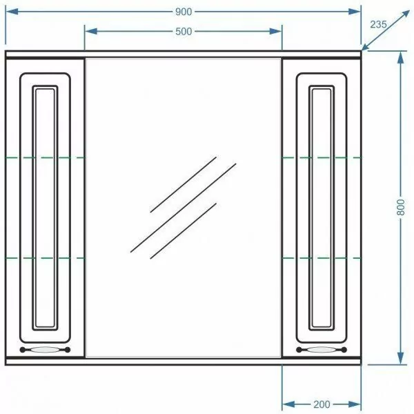 Зеркало с шкафчиком Stella Polar Кармела 90 свет, белая ольха