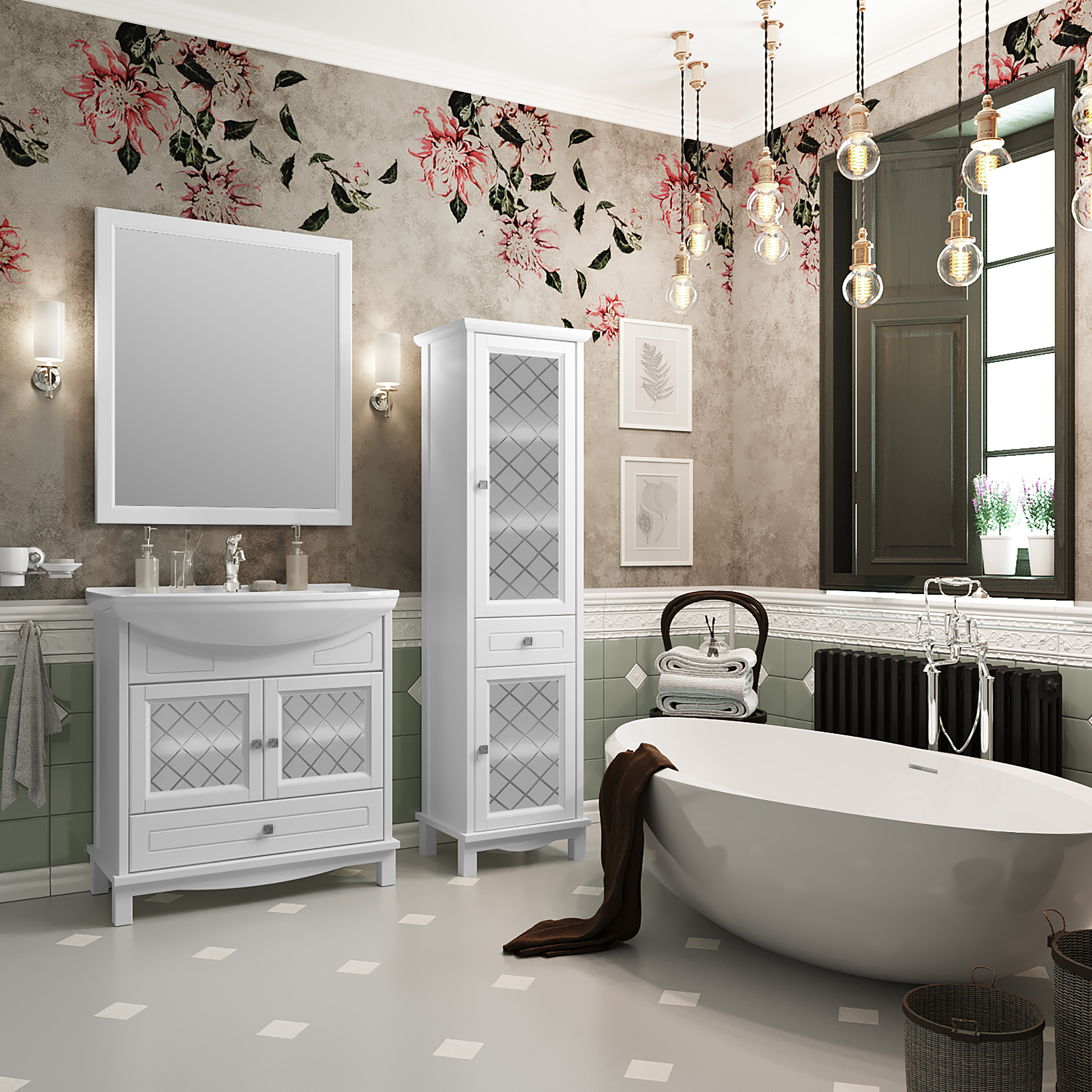 Зеркало Opadiris Омега 75 белый матовый