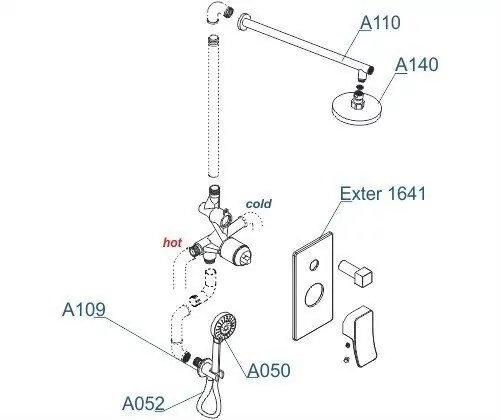 Душевой комплект WasserKraft A16040 светлая бронза