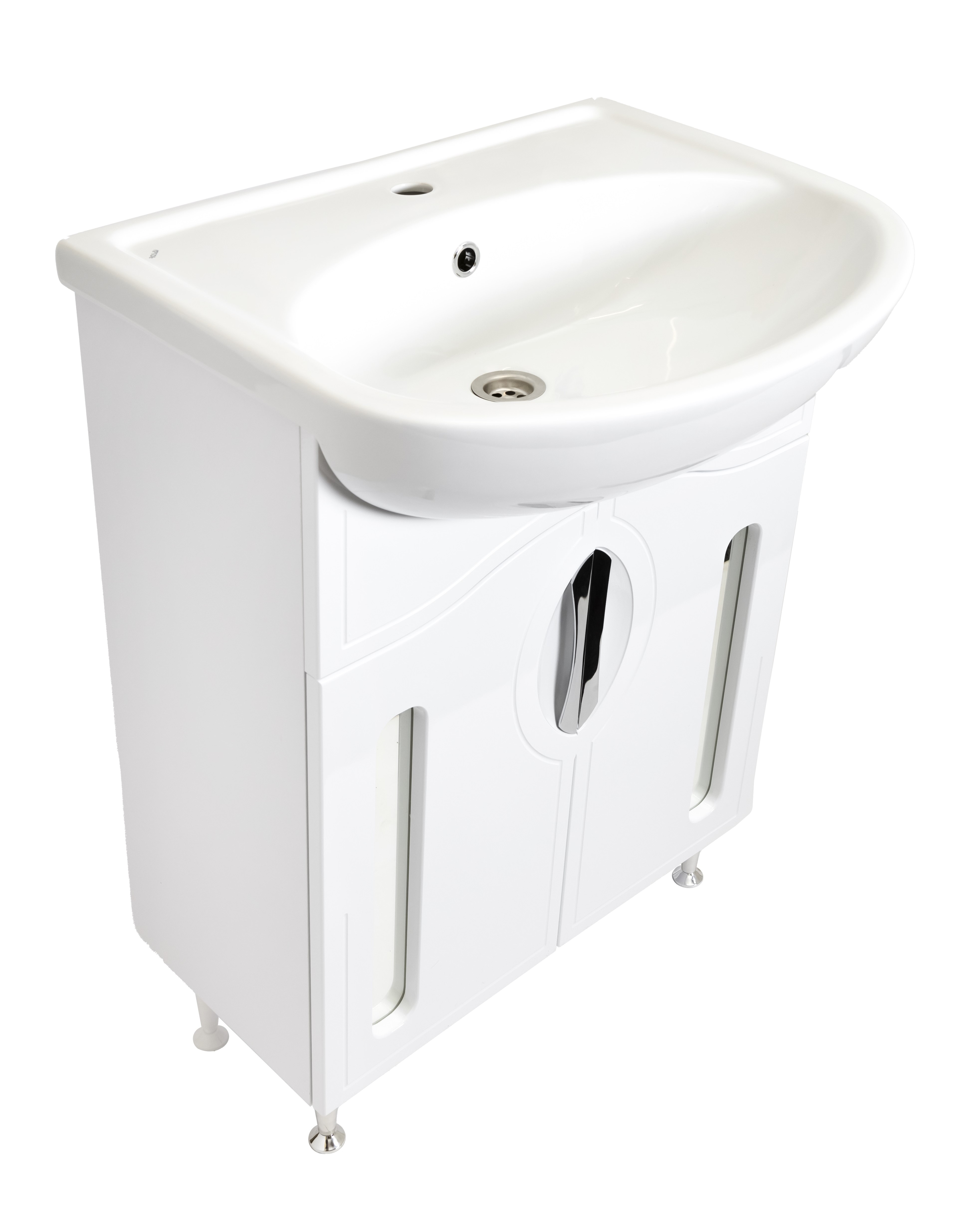 Тумба с раковиной Stella Polar Сильва 60 напольная, белая