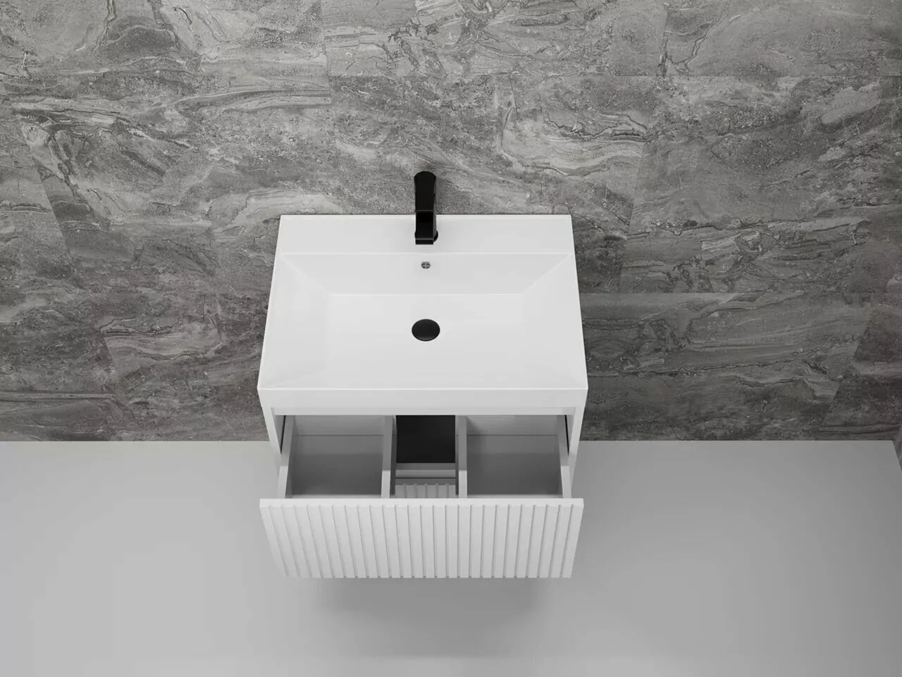 Тумба подвесная Style Line Стокгольм 60 с раковиной Classic 60, белый софт