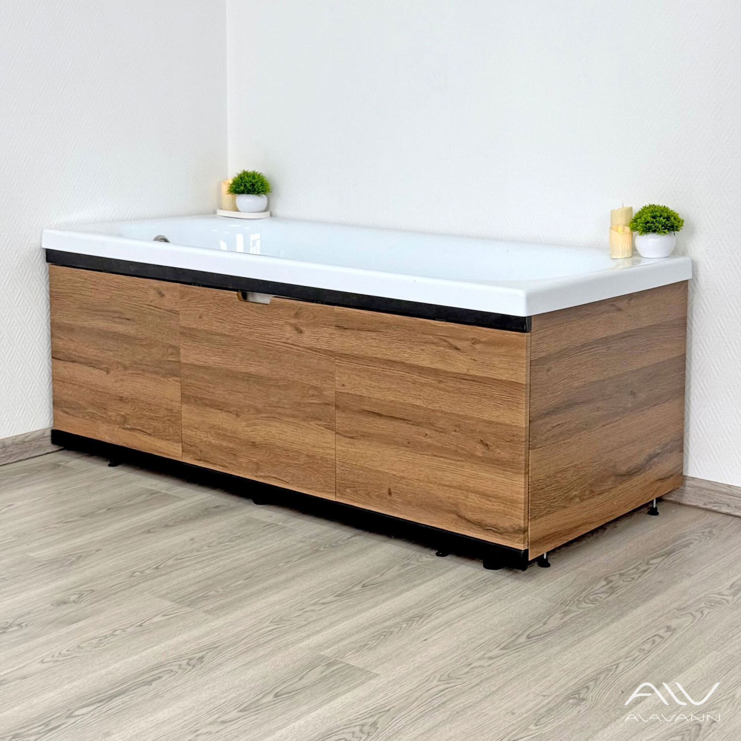 Экран под ванну Alavann Rita Black AL 170 раздвижной со съемной дверкой дуб