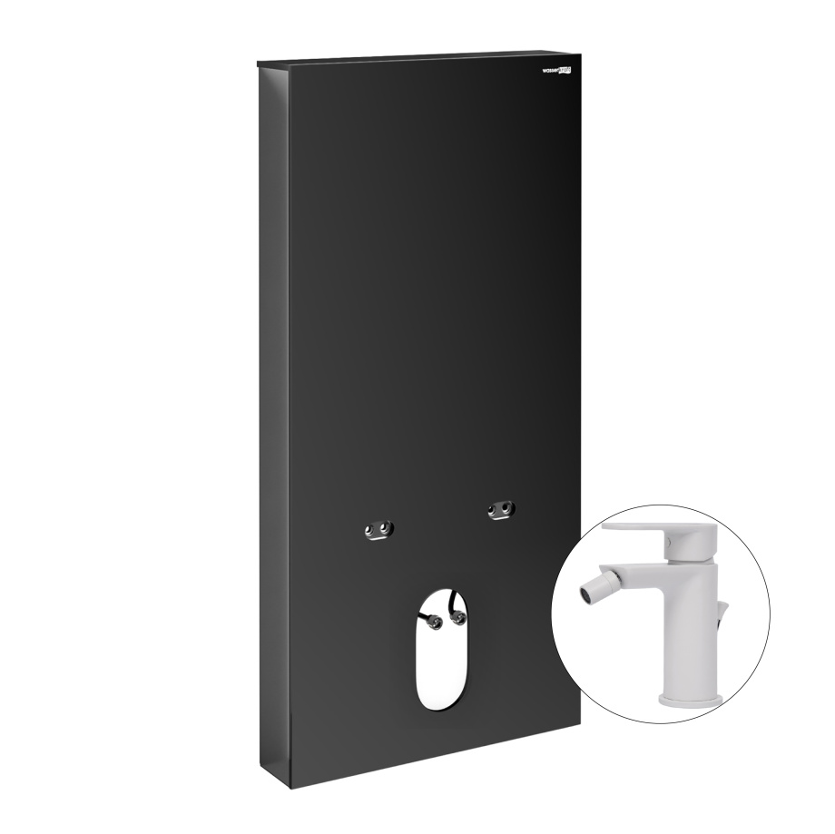 Комплект для биде со смесителем WasserKraft Naab 86BDT.050.BL.SQ8506 инсталляция (пристенный модуль)