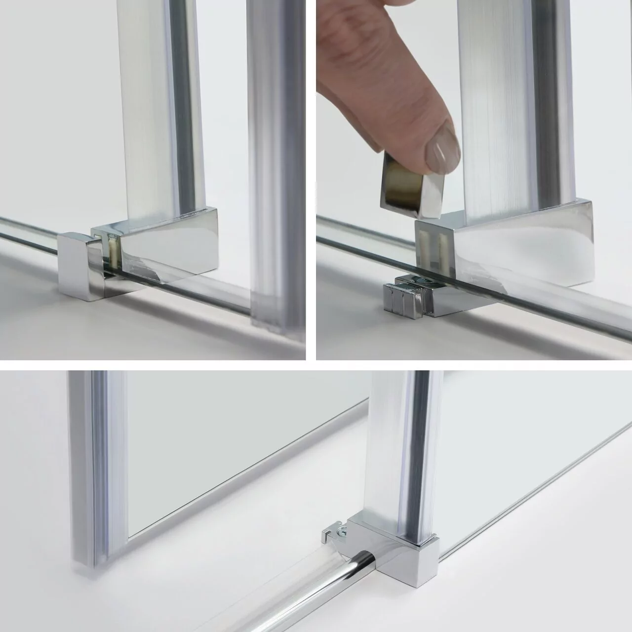 Душевой уголок WasserKraft Vils 56R22 100х90 прямоугольный, без поддона, прозрачное стекло, хром