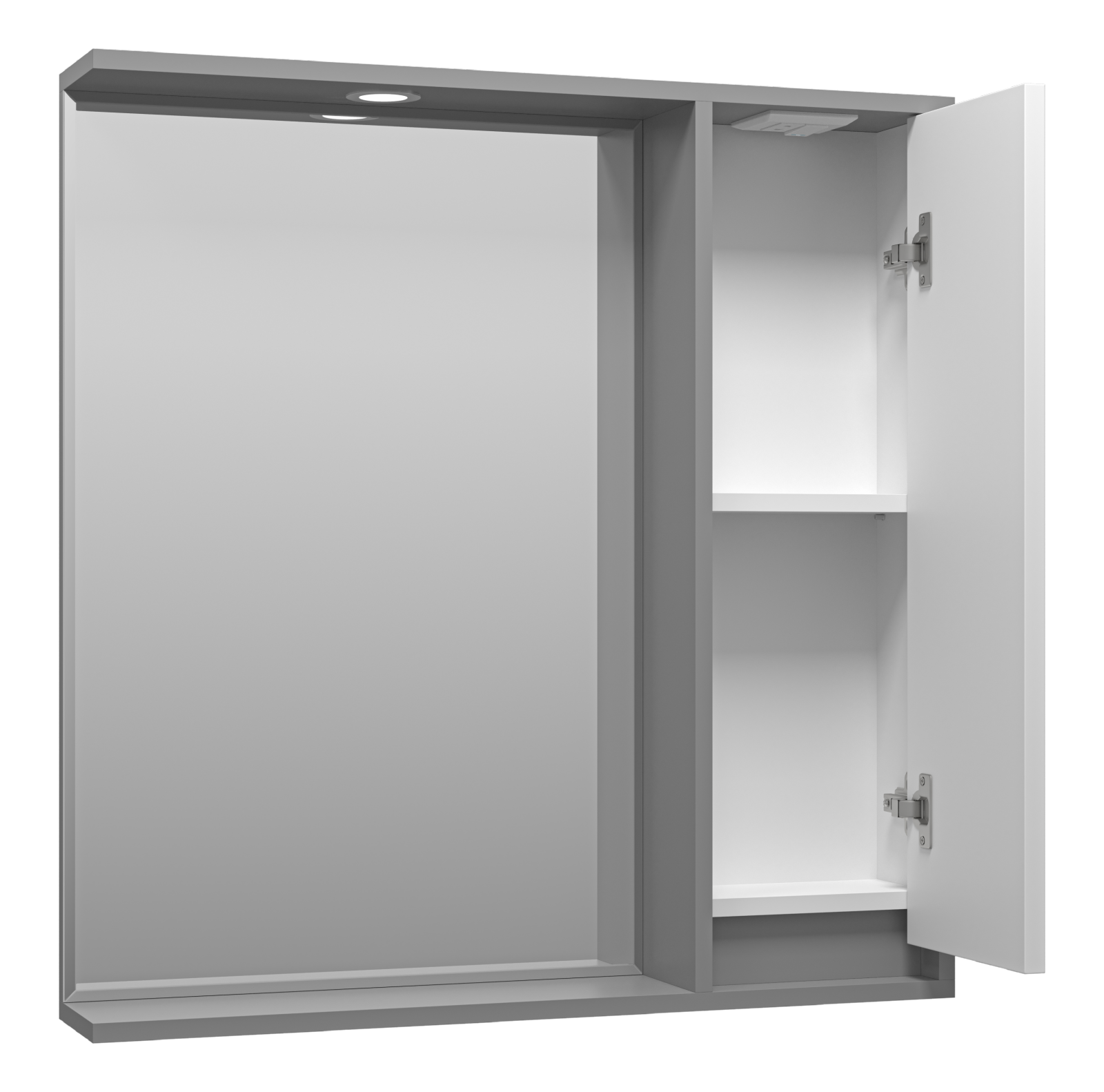 Зеркало-шкаф Brevita Balaton 80 R, белый/серый