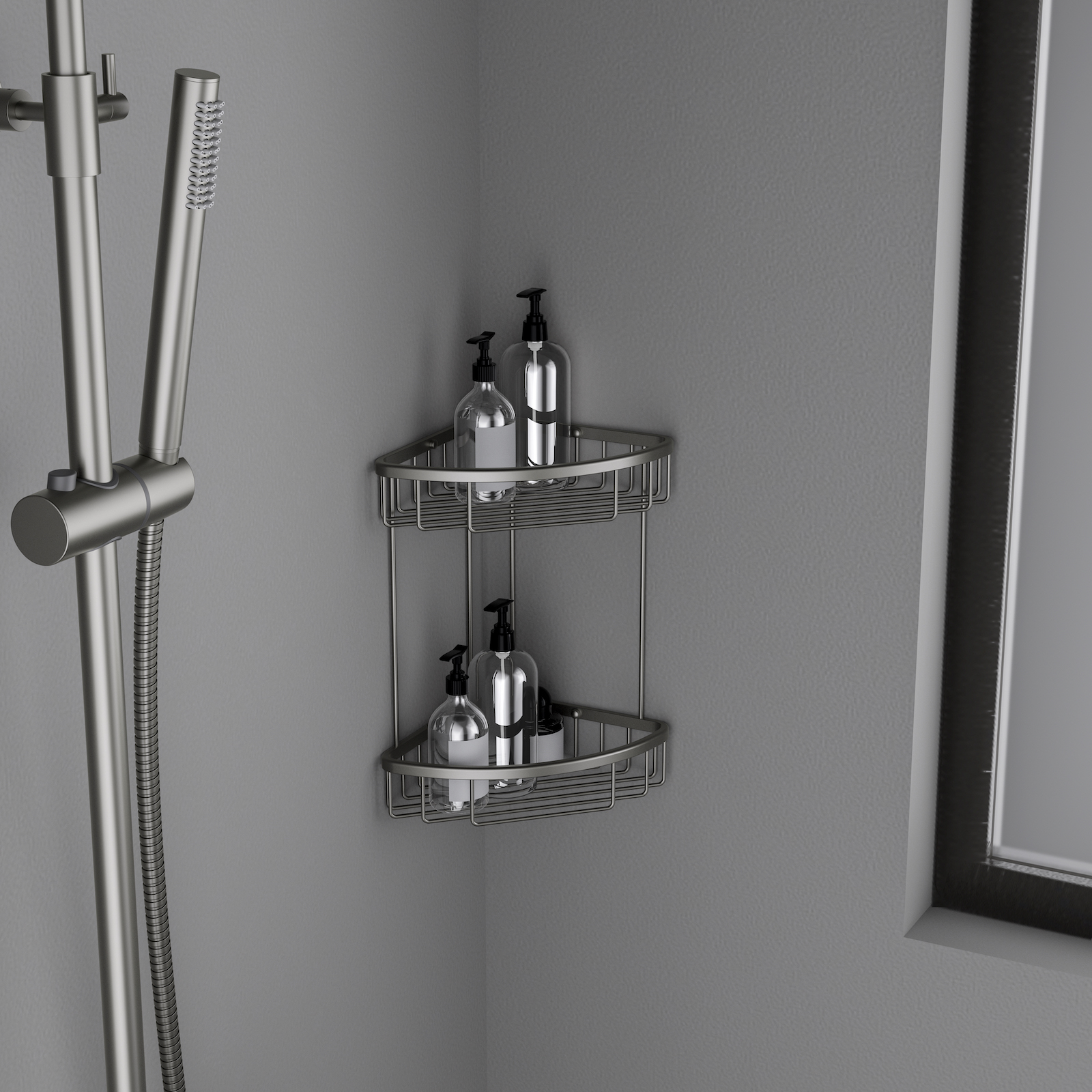 Полка угловая двойная Timo Saona 13082/18 черное золото