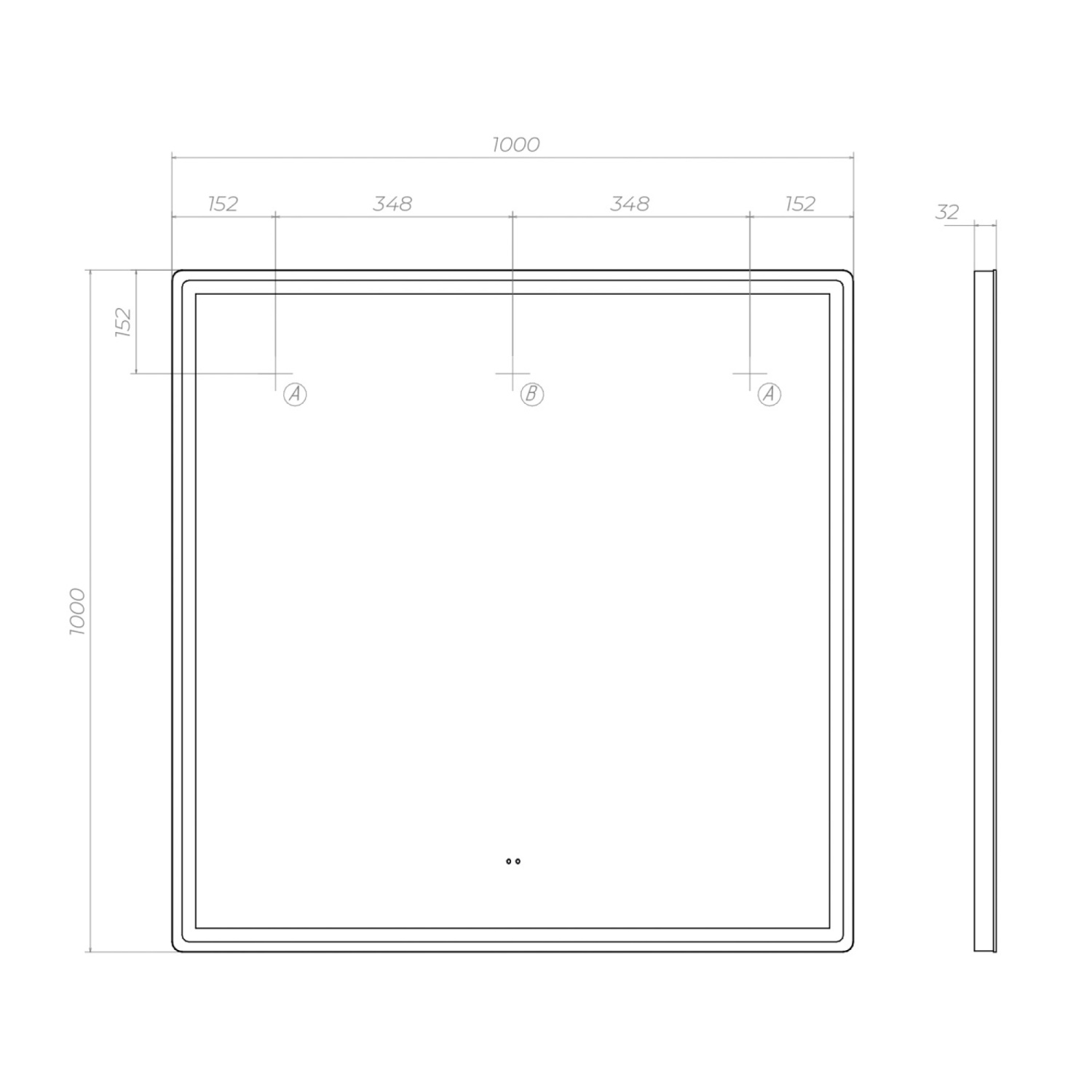 Зеркало Vigo Roberta Comfort 100 свет, сенсор, антизапотевание