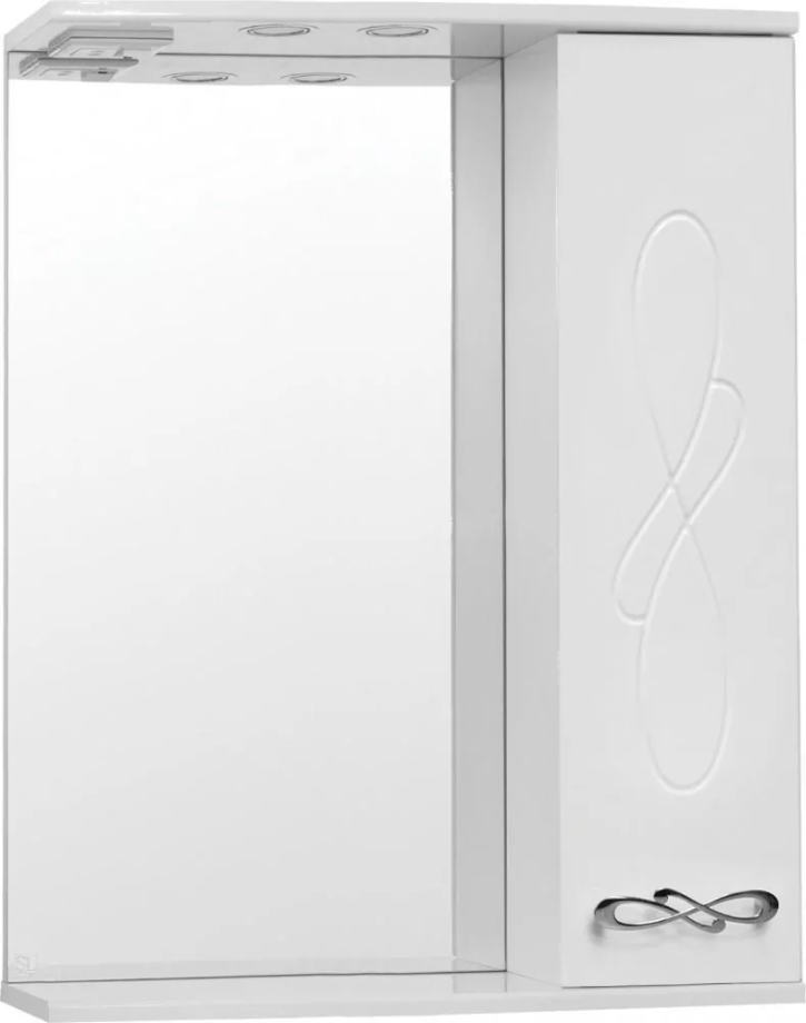 Зеркало со шкафчиком Style Line Венеция 65/С R свет, белый