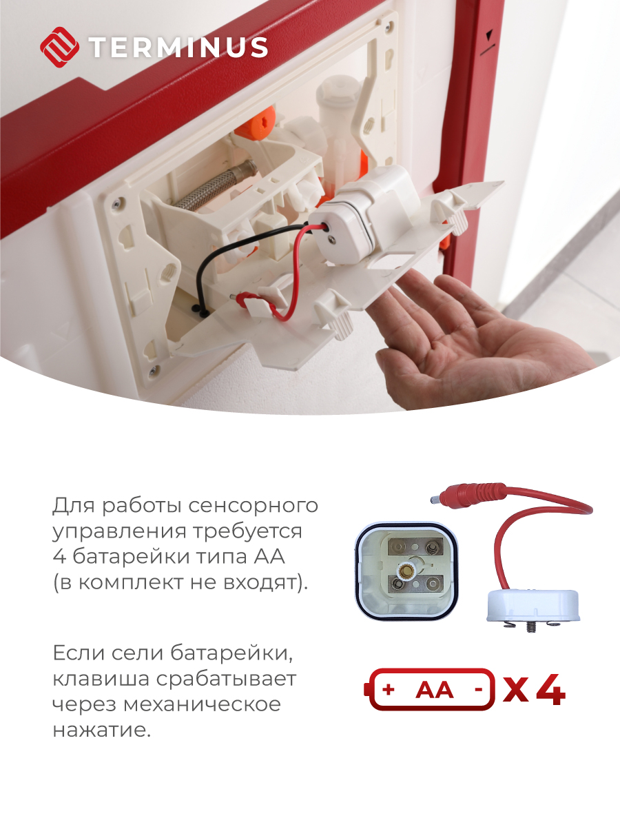 Сенсорная система инсталляции для подвесного унитаза 500х1125 (3 в 1) Terminus